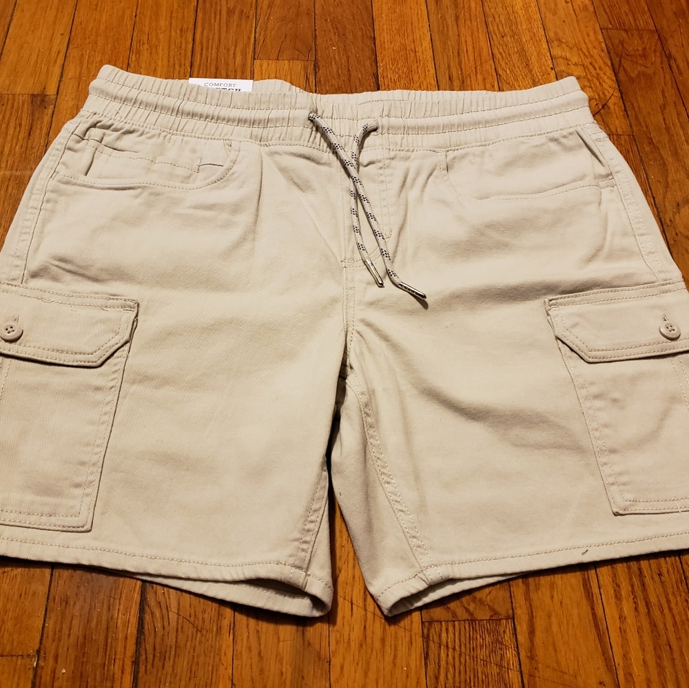 Men's Izod Slim Fit Comfort Stretch Shorts, Size M, Color Tan